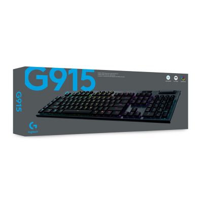 LOGITECH G915 LIGHTSPEED Wireless RGB Mechanical Gaming Keyboard – GL Clicky – CARBON – PAN – NORDIC