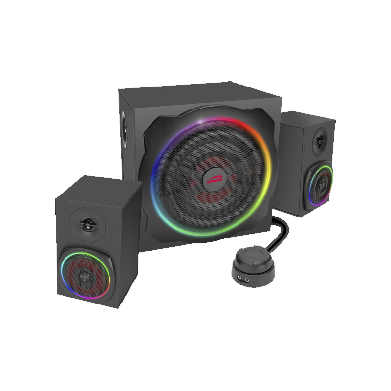 Speedlink GRAVITY CARBON RGB - Système Haut-Parleurs 2.1 Avec Subwoofer 120W - Bluetooth, RGB, PC Gamer